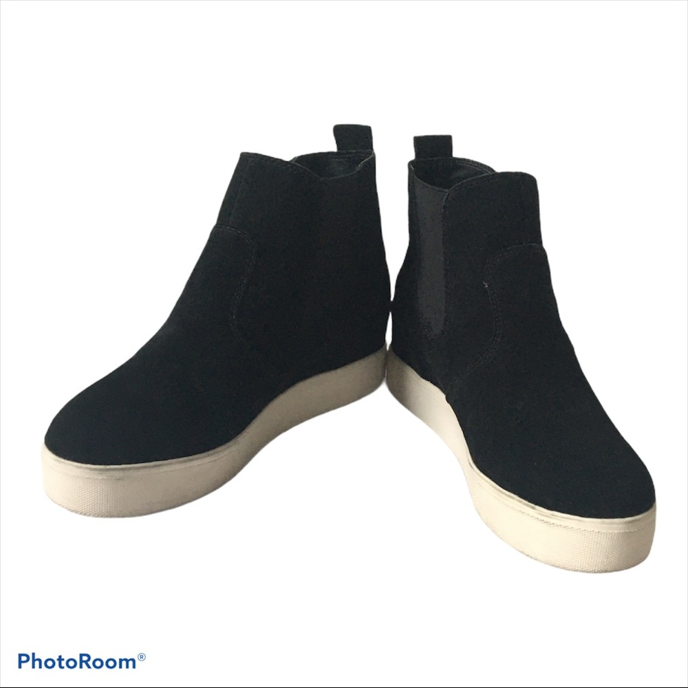 J Slides NYC Black Suede Leather Ankle Boots Size 9 NWOT